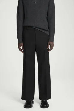 Clearance COS CROPPED WOOL-BLEND FLARED PANTS BLACK