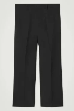 Clearance COS CROPPED WOOL-BLEND FLARED PANTS BLACK