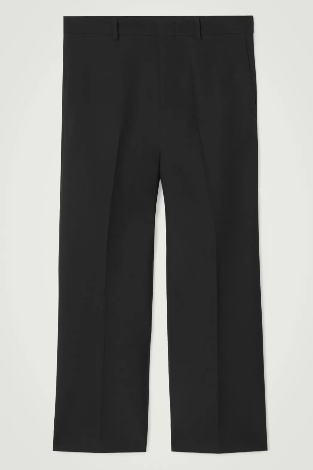 Clearance COS CROPPED WOOL-BLEND FLARED PANTS BLACK