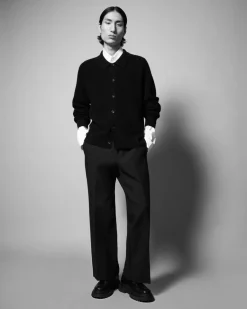 Clearance COS CROPPED WOOL-BLEND FLARED PANTS BLACK