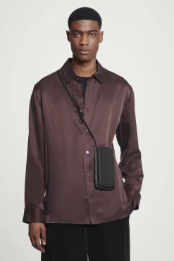Online COS CROSSBODY PHONE POUCH - LEATHER BLACK