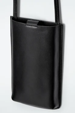 Online COS CROSSBODY PHONE POUCH - LEATHER BLACK
