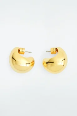 Hot COS CURVED DOMED EARRINGS GOLD