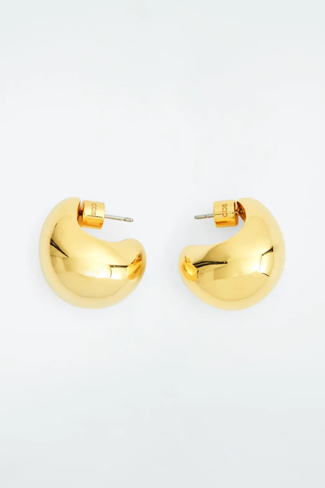 Hot COS CURVED DOMED EARRINGS GOLD