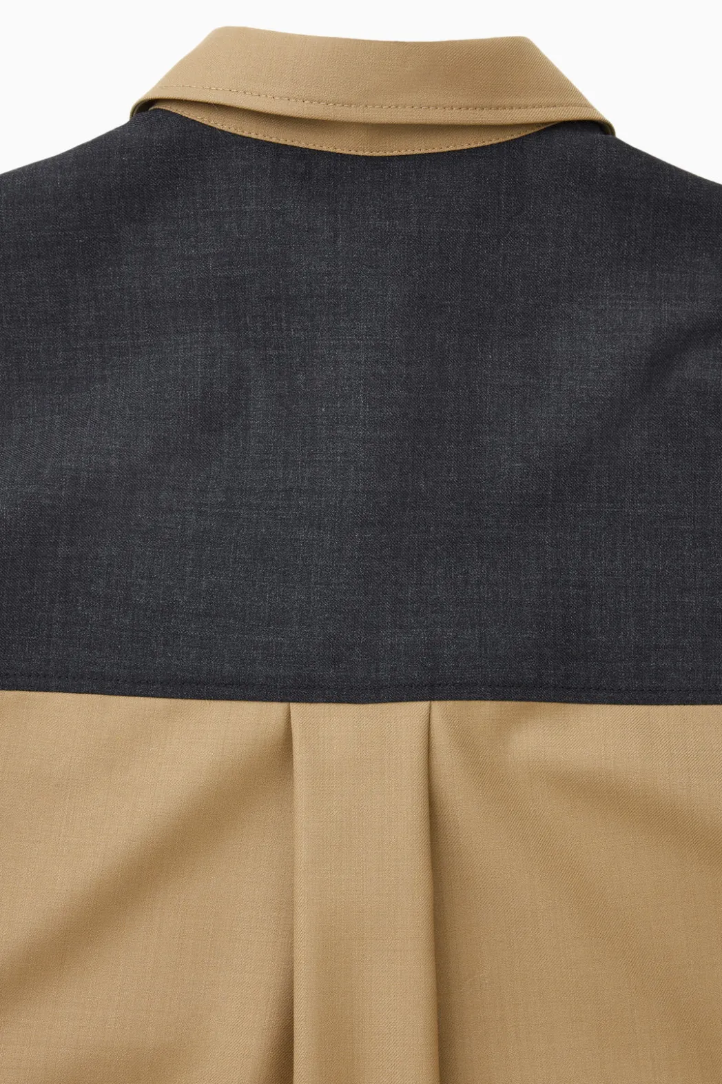 Online COS DECONSTRUCTED COLOR-BLOCK WOOL SHIRT BEIGE / NAVY