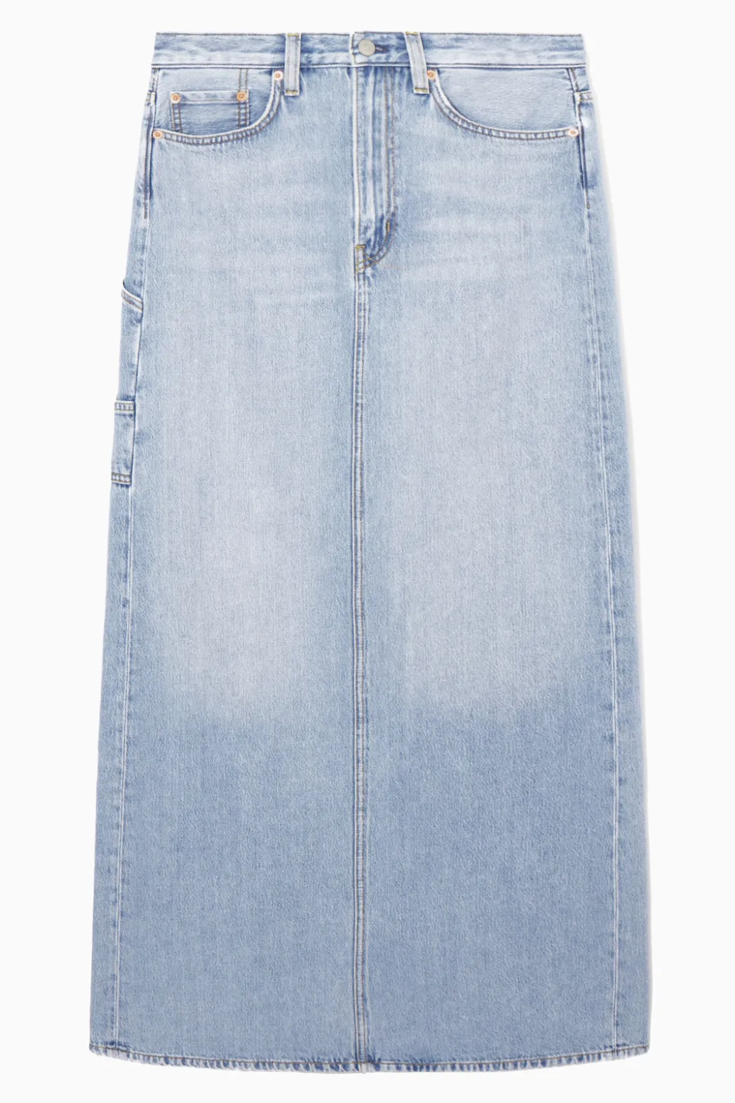 COS DENIM MAXI SKIRT WASHED LIGHT BLUE
