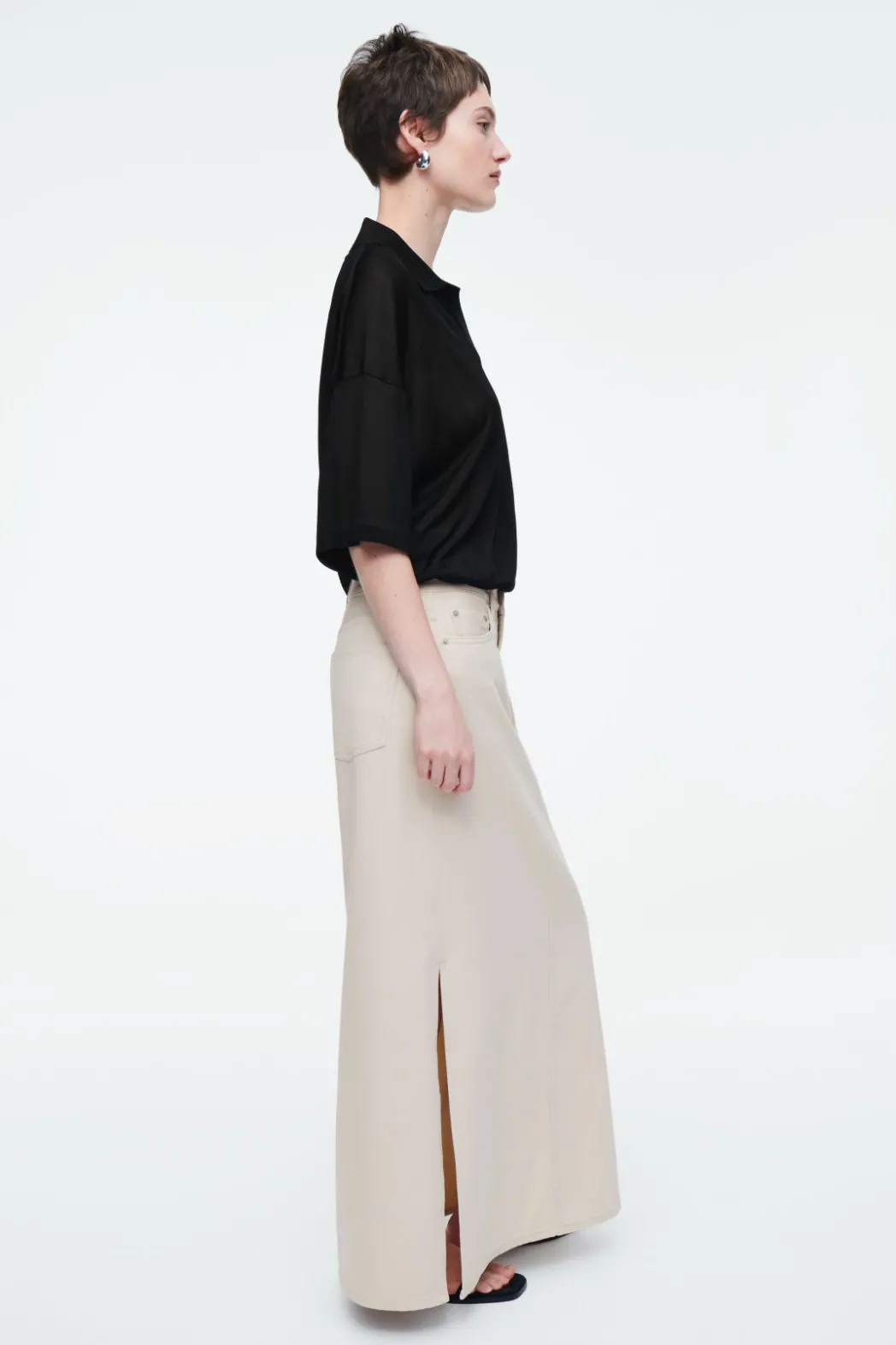 Hot COS DENIM MAXI SKIRT IVORY