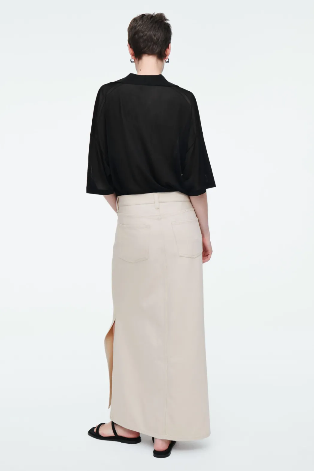 Hot COS DENIM MAXI SKIRT IVORY
