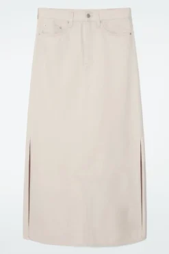 Hot COS DENIM MAXI SKIRT IVORY