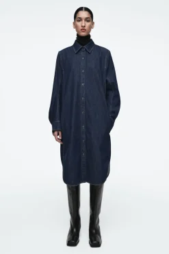 Clearance COS DENIM MIDI SHIRT DRESS DARK INDIGO