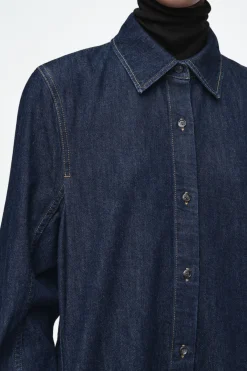 Clearance COS DENIM MIDI SHIRT DRESS DARK INDIGO