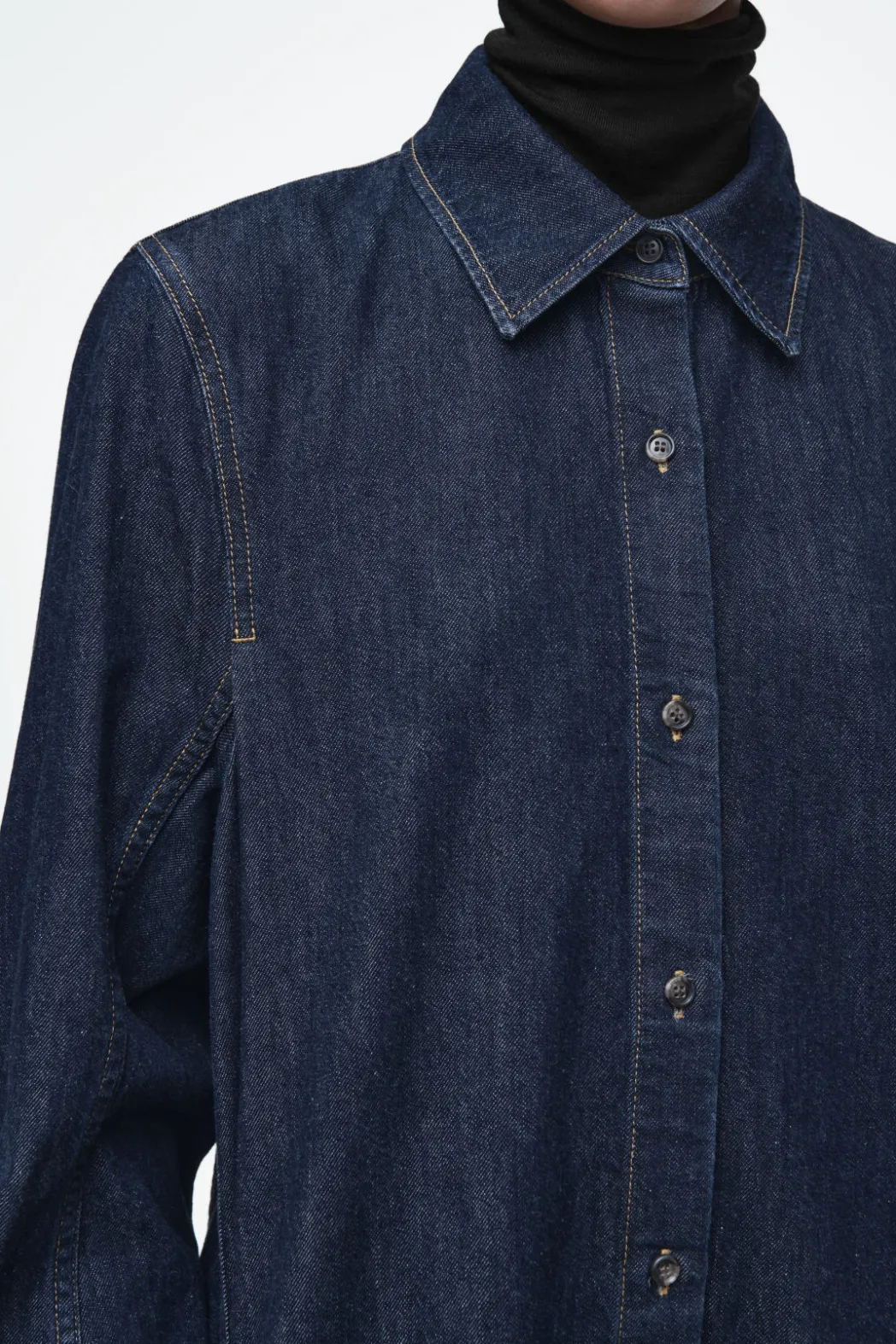 Clearance COS DENIM MIDI SHIRT DRESS DARK INDIGO