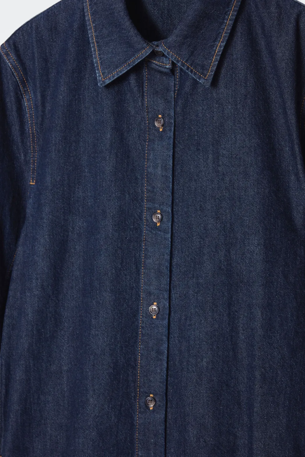 Clearance COS DENIM MIDI SHIRT DRESS DARK INDIGO