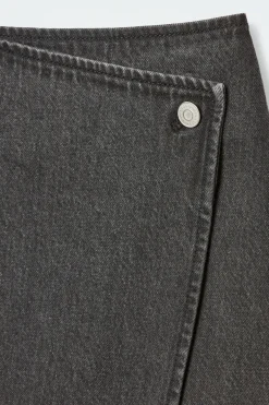 Online COS DENIM MINI WRAP SKIRT WASHED BLACK
