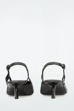 Hot COS DENIM POINTED SLINGBACK KITTEN HEELS GRAY
