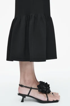 Sale COS DETACHABLE-FLOWER KITTEN-HEEL SANDALS BLACK