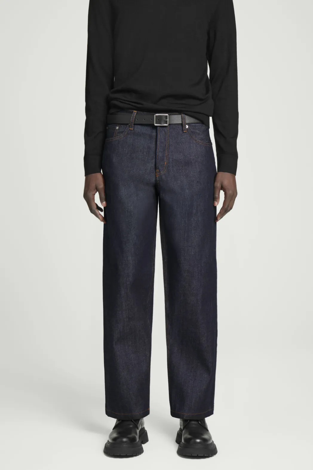 COS DOME RAW SELVEDGE STRAIGHT-LEG JEANS RAW INDIGO