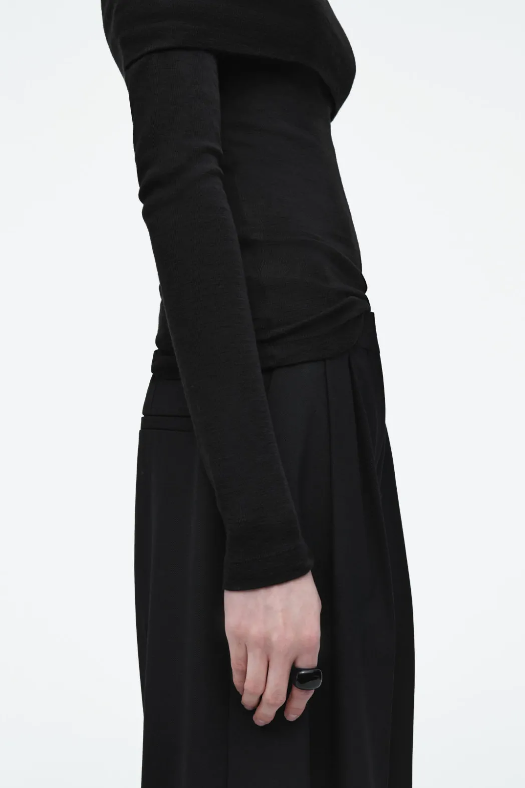 Outlet COS DOMED GLASS RING BLACK