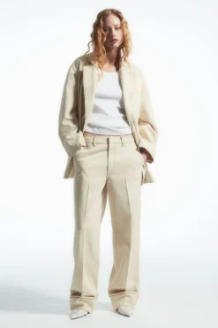 Clearance COS DOUBLE-BREASTED DENIM BLAZER ECRU