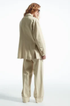 Clearance COS DOUBLE-BREASTED DENIM BLAZER ECRU