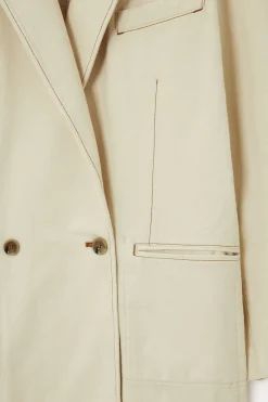 Clearance COS DOUBLE-BREASTED DENIM BLAZER ECRU
