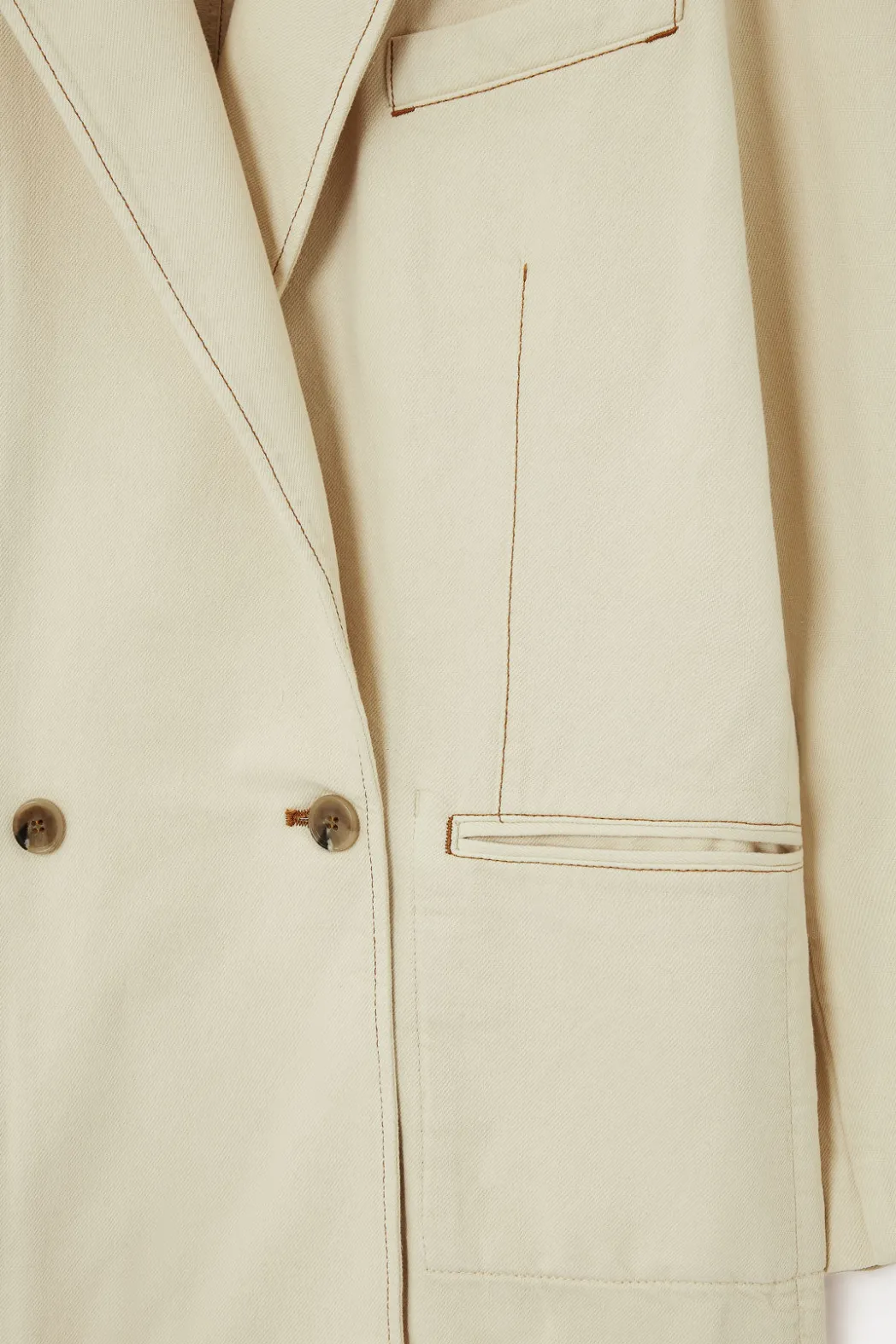 Clearance COS DOUBLE-BREASTED DENIM BLAZER ECRU