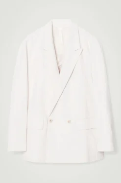 Clearance COS DOUBLE-BREASTED DENIM BLAZER - RELAXED WHITE