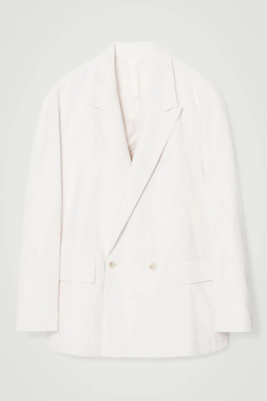 Clearance COS DOUBLE-BREASTED DENIM BLAZER - RELAXED WHITE
