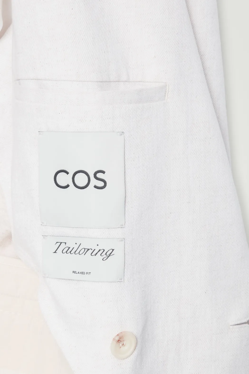 Clearance COS DOUBLE-BREASTED DENIM BLAZER - RELAXED WHITE