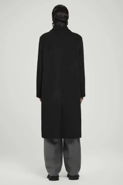 Hot COS DOUBLE-BREASTED WOOL OVERCOAT BLACK