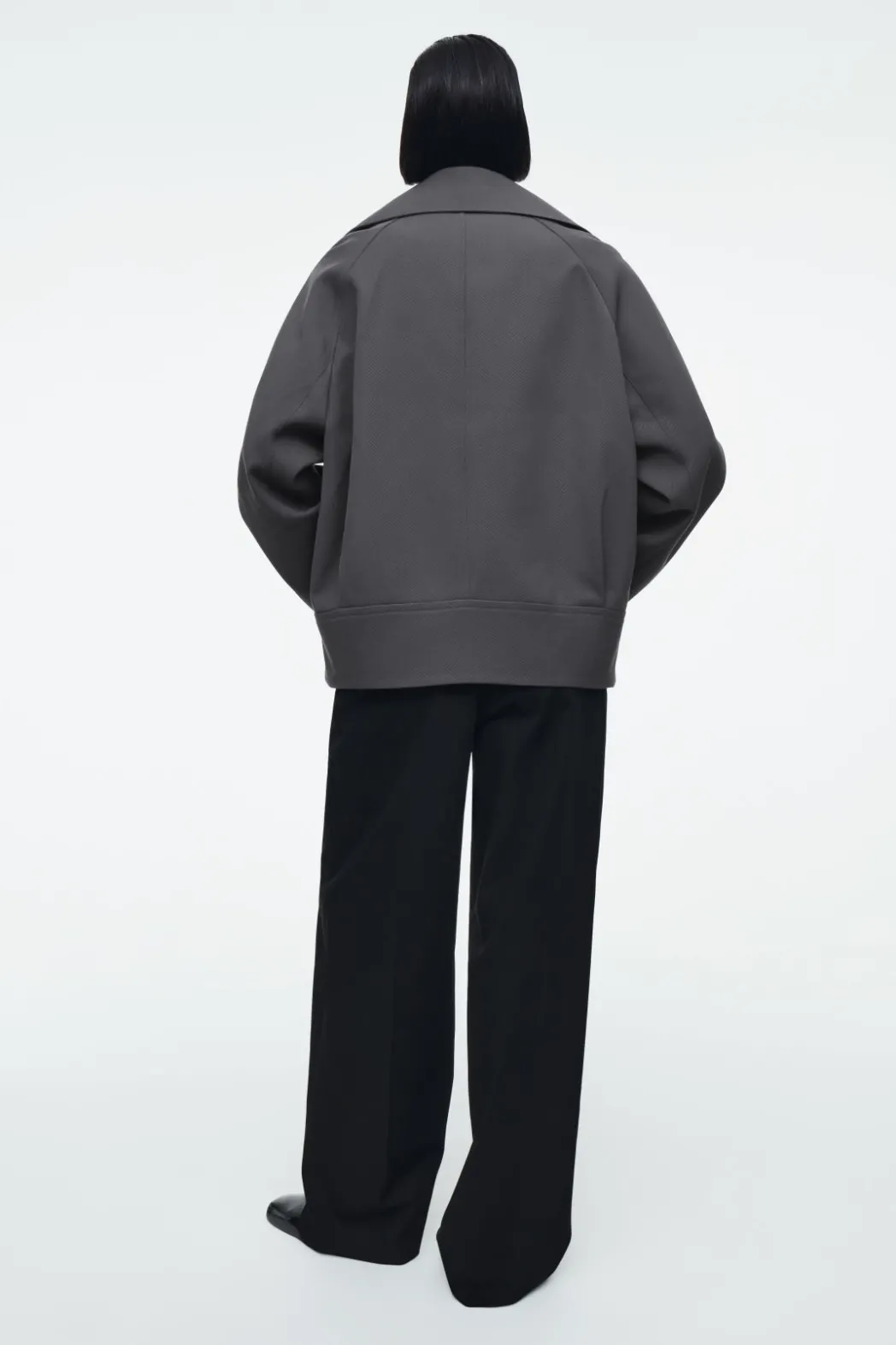 Hot COS DOUBLE-BREASTED WOOL-BLEND JACKET CHARCOAL