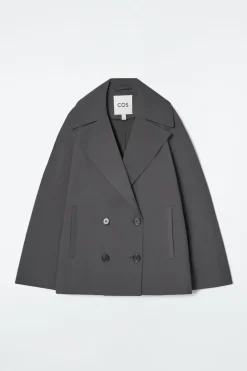 Hot COS DOUBLE-BREASTED WOOL-BLEND JACKET CHARCOAL