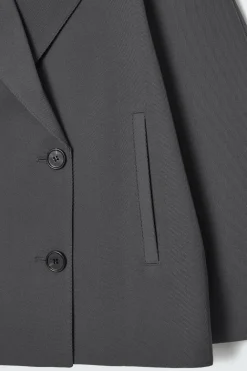 Hot COS DOUBLE-BREASTED WOOL-BLEND JACKET CHARCOAL