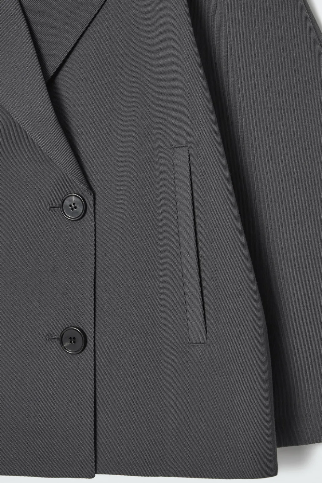 Hot COS DOUBLE-BREASTED WOOL-BLEND JACKET CHARCOAL