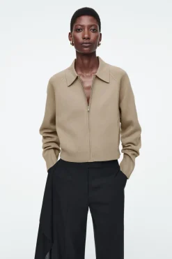 Best COS DOUBLE-FACED KNITTED JACKET BEIGE