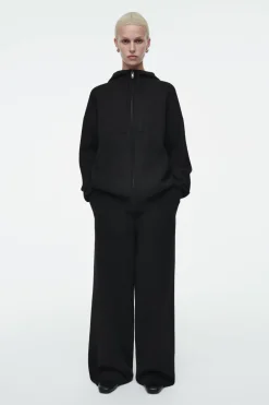 Outlet COS DOUBLE-FACED KNITTED JOGGERS BLACK