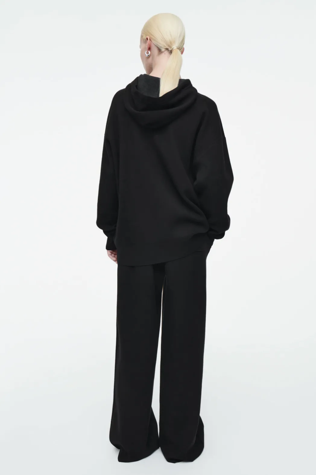 Outlet COS DOUBLE-FACED KNITTED JOGGERS BLACK