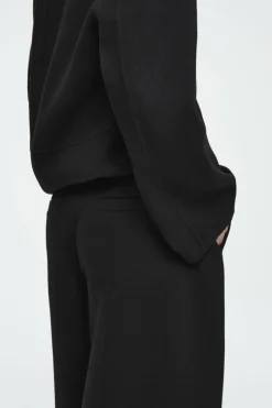 Hot COS DOUBLE-FACED WOOL BARREL-LEG PANTS BLACK