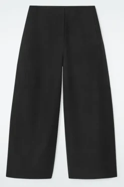 Hot COS DOUBLE-FACED WOOL BARREL-LEG PANTS BLACK