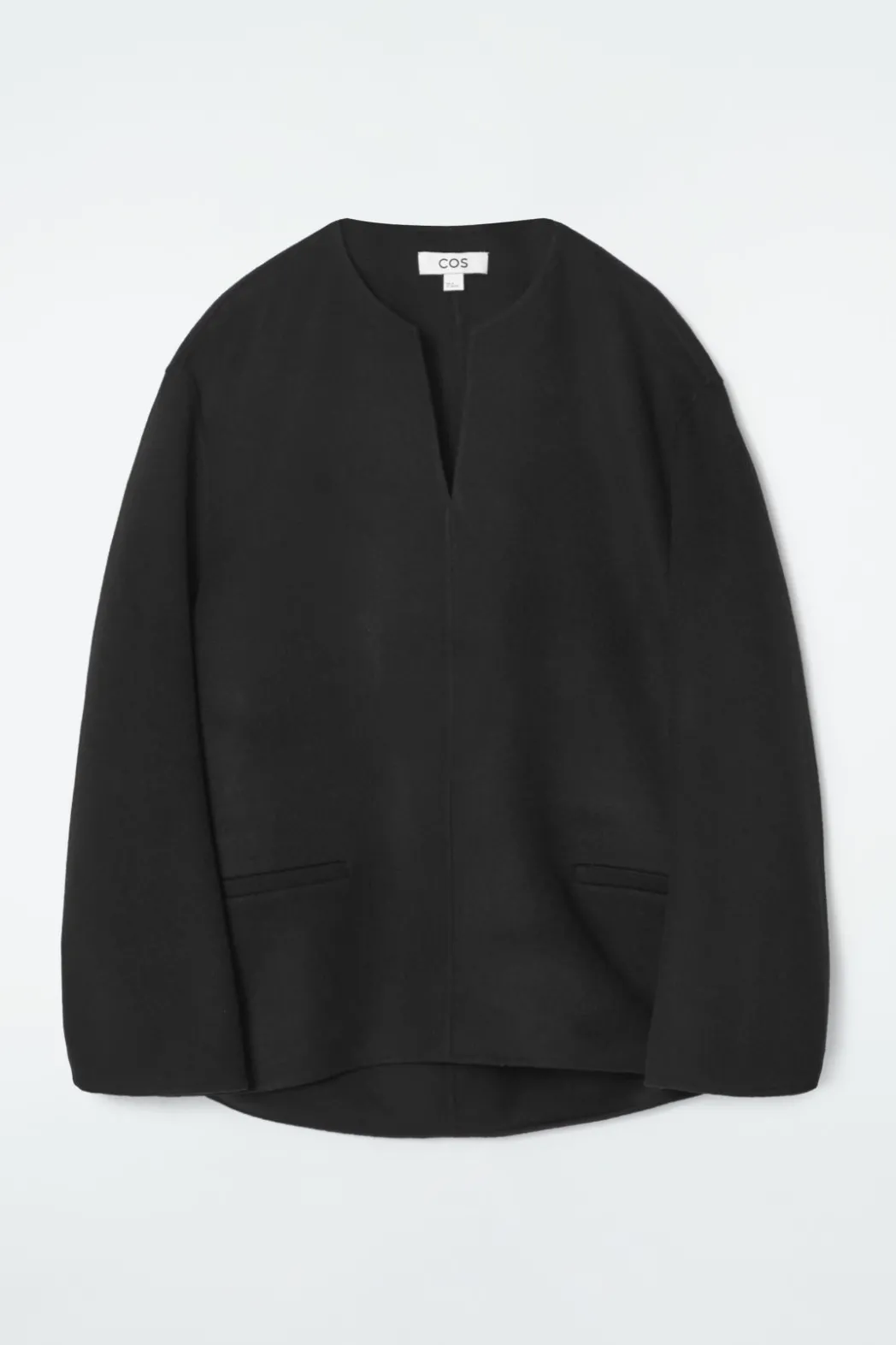 Sale COS DOUBLE-FACED WOOL BLOUSE BLACK