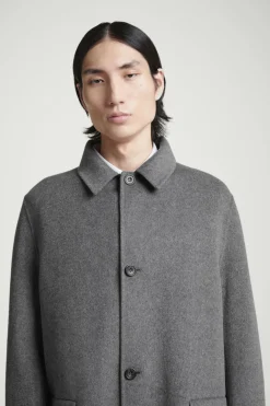 New COS DOUBLE-FACED WOOL COAT GRAY