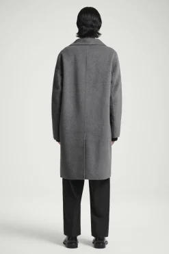 New COS DOUBLE-FACED WOOL COAT GRAY