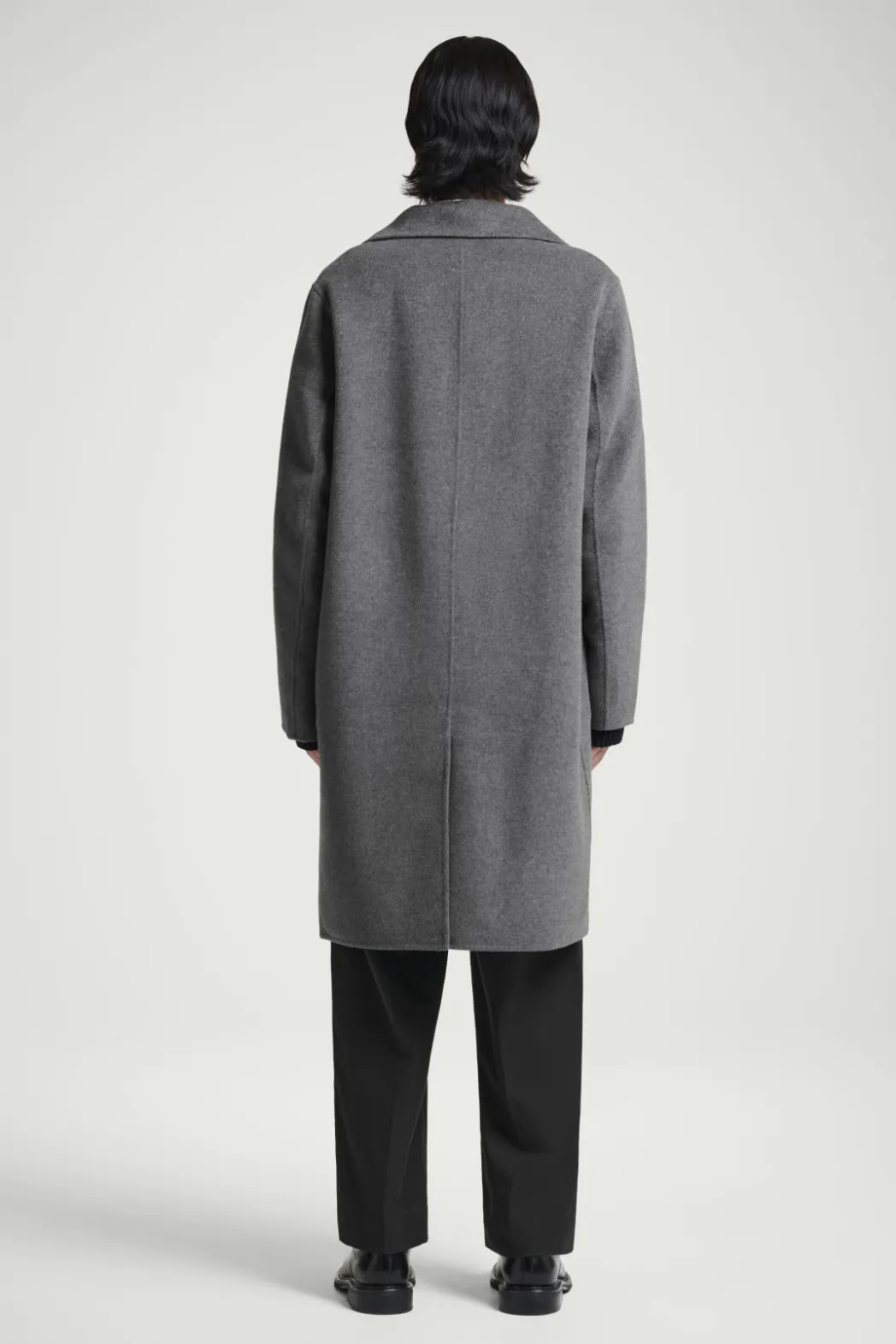 New COS DOUBLE-FACED WOOL COAT GRAY