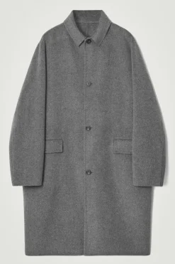 New COS DOUBLE-FACED WOOL COAT GRAY