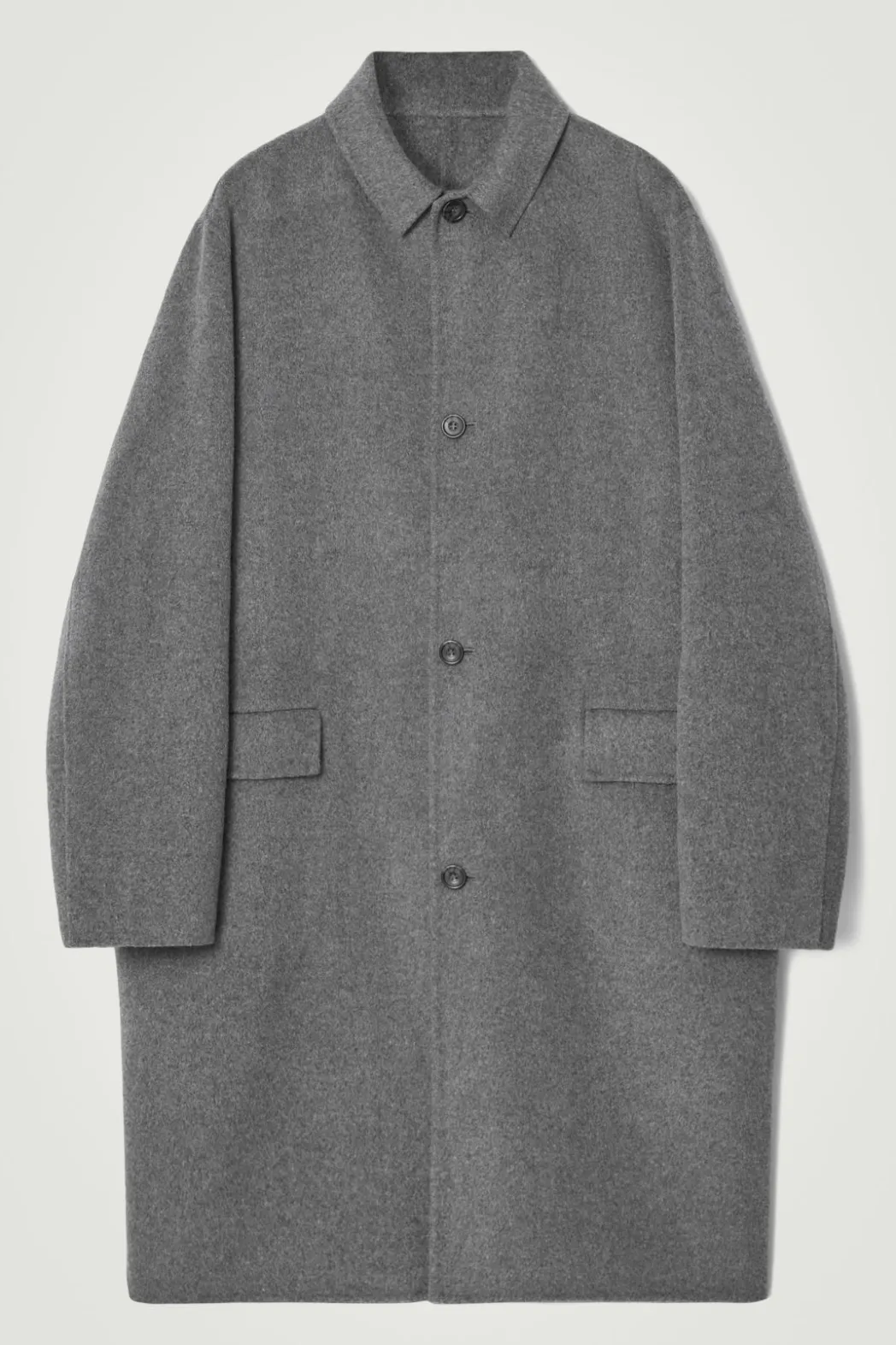 New COS DOUBLE-FACED WOOL COAT GRAY