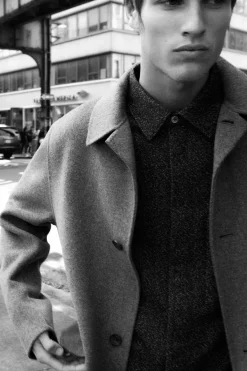 New COS DOUBLE-FACED WOOL COAT GRAY