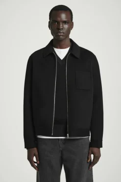 Online COS DOUBLE-FACED WOOL HARRINGTON JACKET BLACK