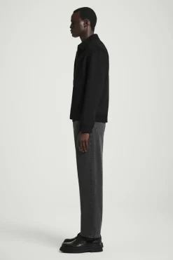 Online COS DOUBLE-FACED WOOL HARRINGTON JACKET BLACK
