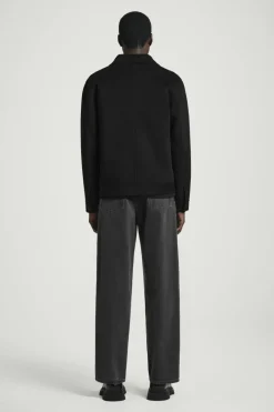 Online COS DOUBLE-FACED WOOL HARRINGTON JACKET BLACK