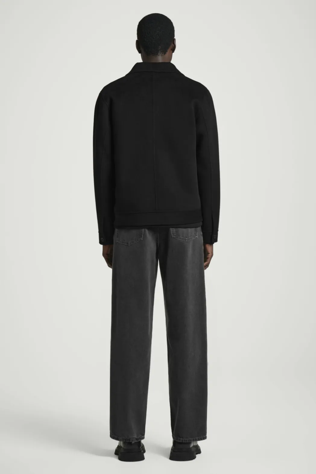 Online COS DOUBLE-FACED WOOL HARRINGTON JACKET BLACK